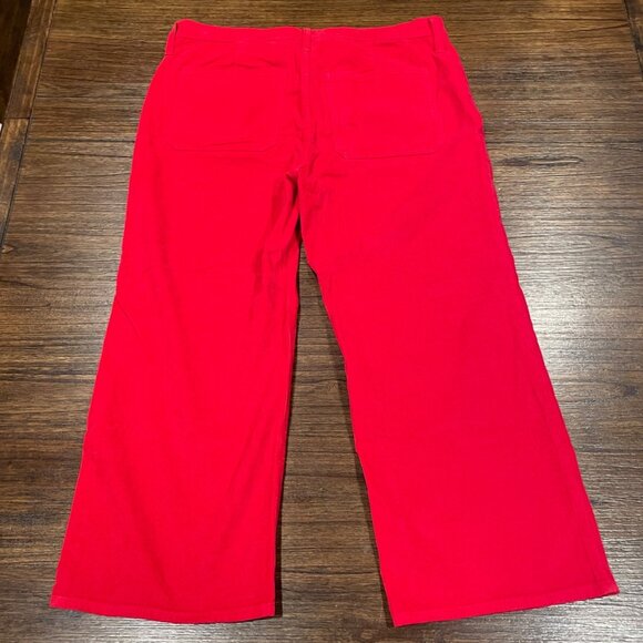 NWT J.Crew Red Corduroy Slim-Wide Pant Sz 32P Petite Sailor Radiant Ruby Red - Picture 5 of 11